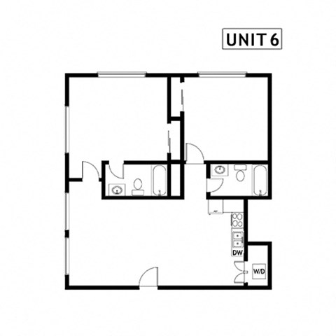 Floor plan for 2 beds, 2 baths, 1089 sqft